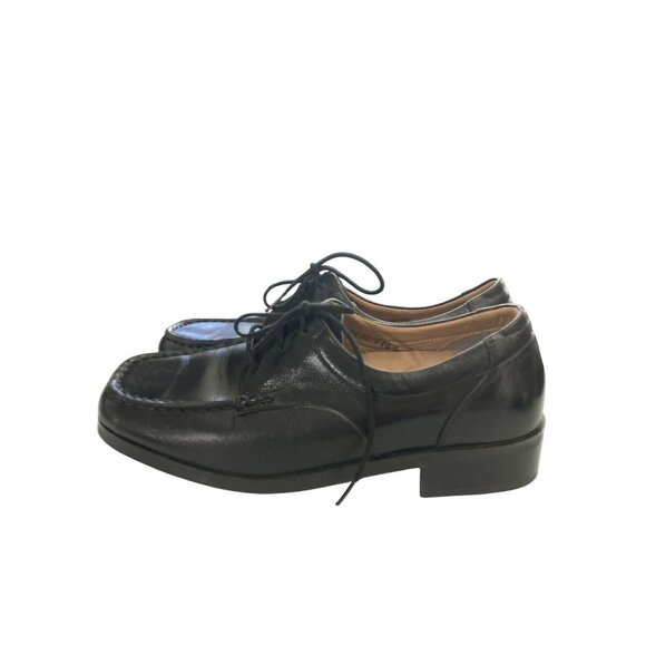 Verus Mens Size 7 Black Leather Moc Toe Dress Shoes - Picture 3 of 8